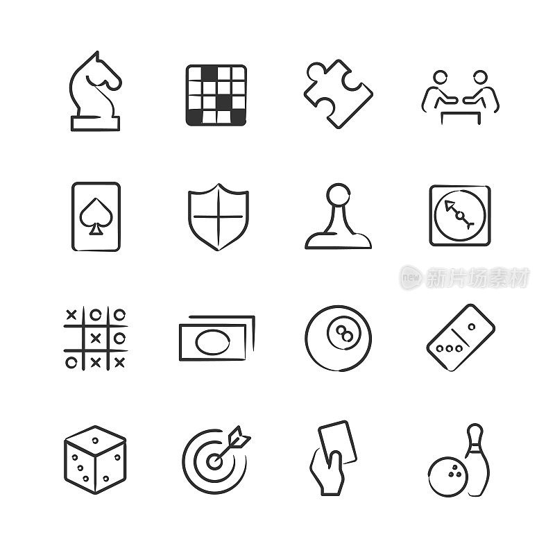 Board Game and Puzzle Icons—Sketchy Series